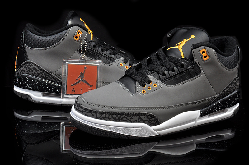 Air Jordan 3 Men Shoes Black/Gray Online